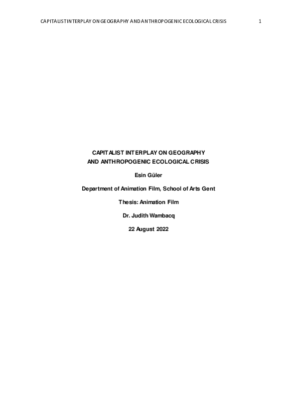 (PDF) CAPITALIST INTERPLAY ON GEOGRAPHY and ANTHROPOGENIC ECOLOGICAL ...