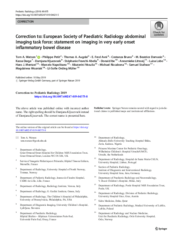 (PDF) European Society of Paediatric Radiology abdominal imaging task ...
