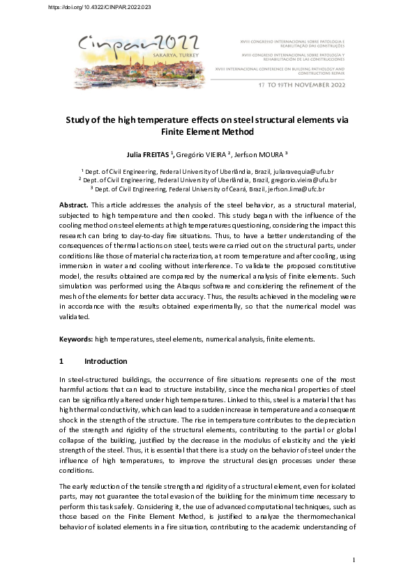 (PDF) Study of the high temperature effects on steel structural ...