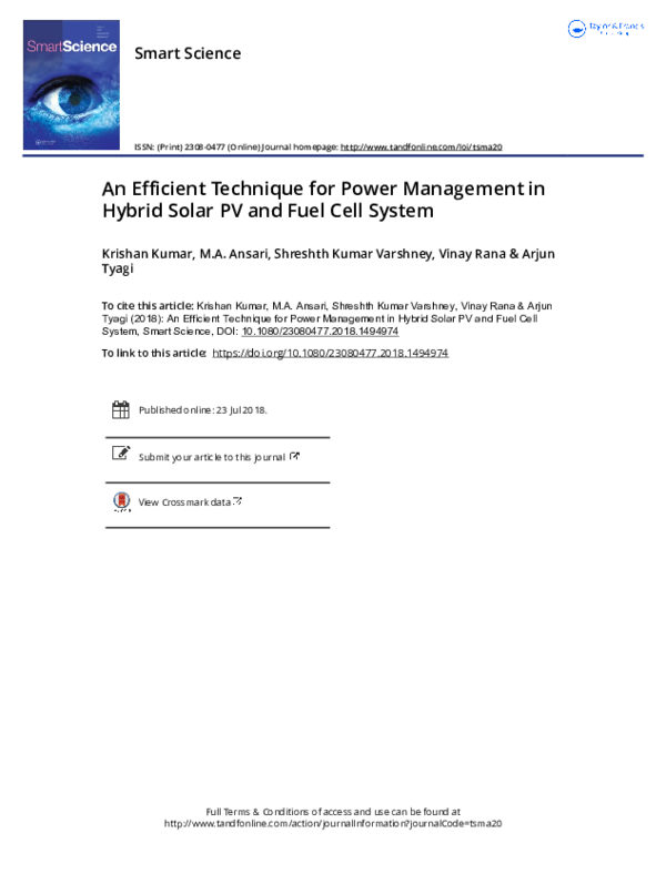(PDF) An Efficient Technique for Power Management in Hybrid Solar PV ...