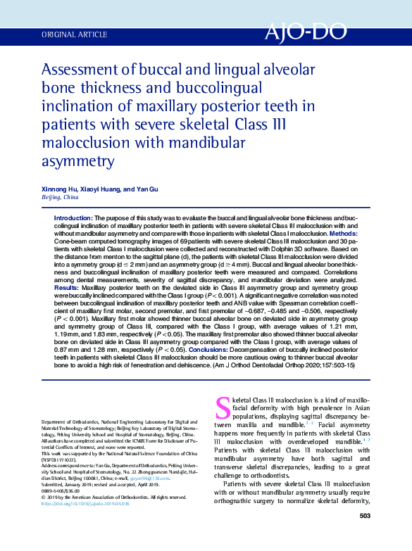 (PDF) Assessment of buccal and lingual alveolar bone width in the ...