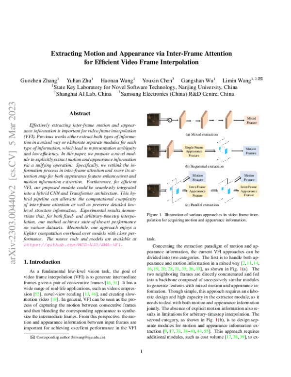(PDF) Extracting Motion and Appearance via Inter-Frame Attention for ...