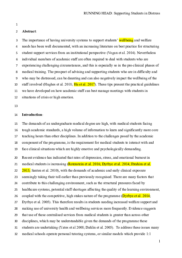 (DOC) Twelve tips for novice academic staff supporting medical students ...