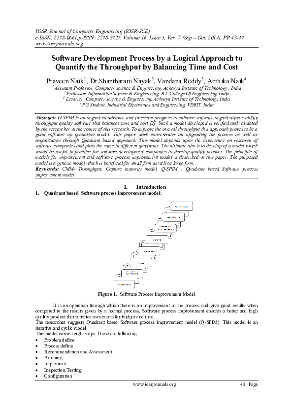(PDF) Software Development Process by a Logical Approach to Quantify ...