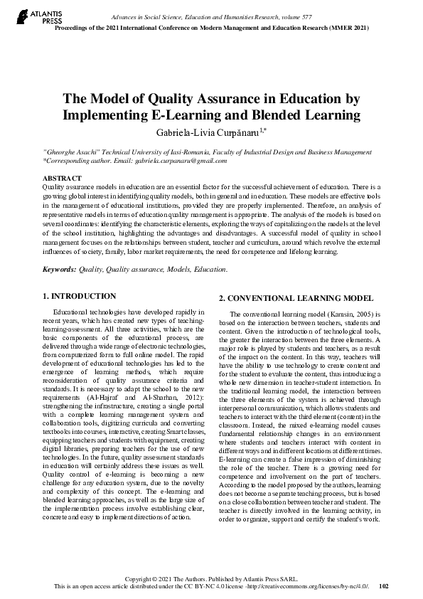 (PDF) The Model of Quality Assurance in Education by Implementing E ...