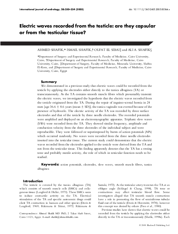 (PDF) Electric waves recorded from the testicle: are they capsular or ...