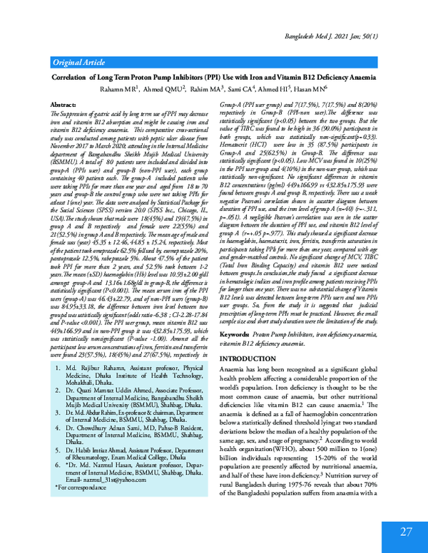 (PDF) Correlation of Long Term Proton Pump Inhibitors (PPI) Use with ...