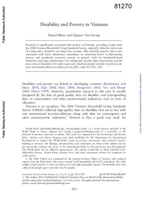 (PDF) Disability and Poverty in Vietnam
