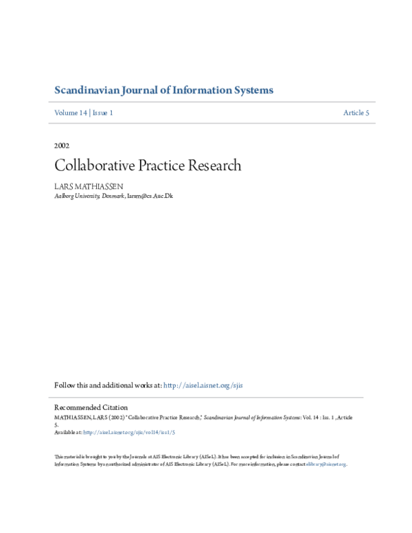 (PDF) Collaborative practice research