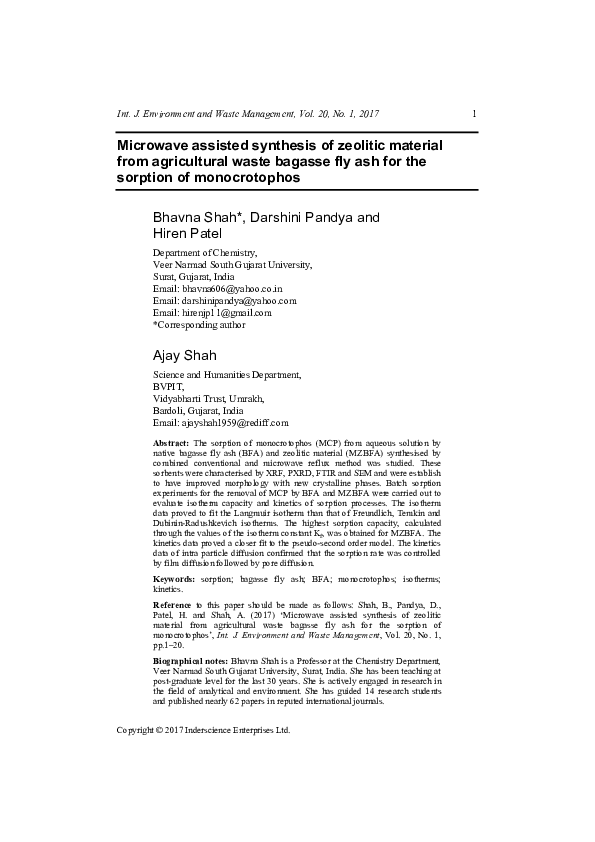 (PDF) Microwave assisted synthesis of zeolitic material from ...