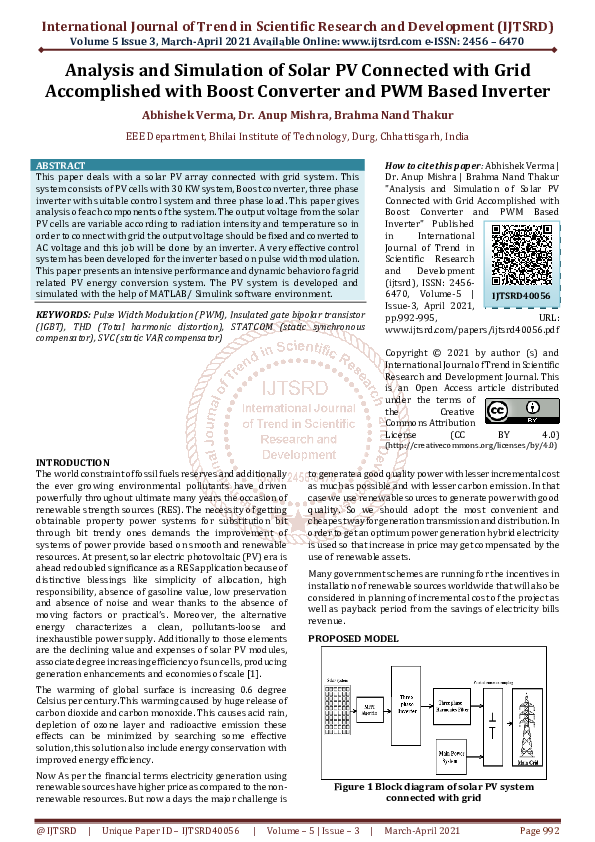 (PDF) Analysis and Simulation of Solar PV Connected with Grid ...
