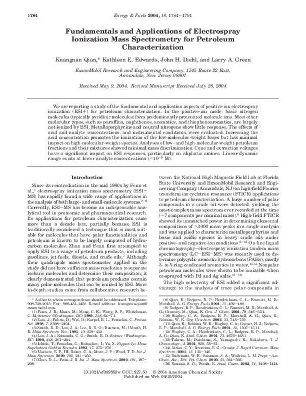 (PDF) Fundamentals and Applications of Electrospray Ionization Mass ...