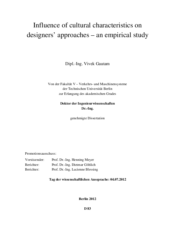 (PDF) Influence of cultural characteristics on designers’ approaches ...