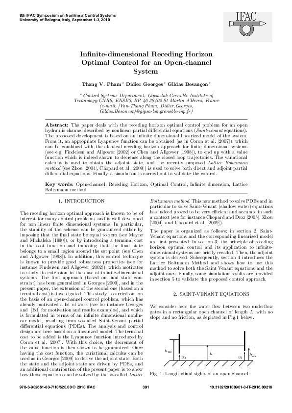 (PDF) Infinite-Dimensional Receding Horizon Optimal Control for an Open ...