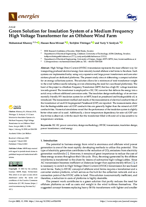 (PDF) Green Solution for Insulation System of a Medium Frequency High ...