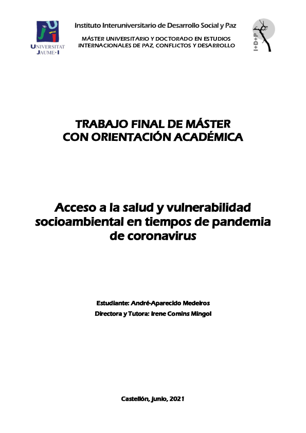 (PDF) Acceso a la salud y vulnerabilidad socioambiental en tiempos de ...