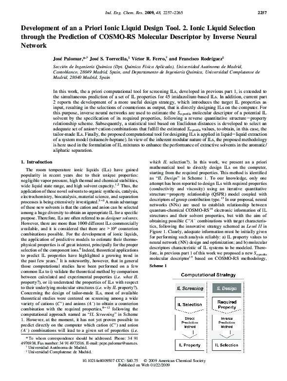 (PDF) Development of an a Priori Ionic Liquid Design Tool. 2. Ionic ...