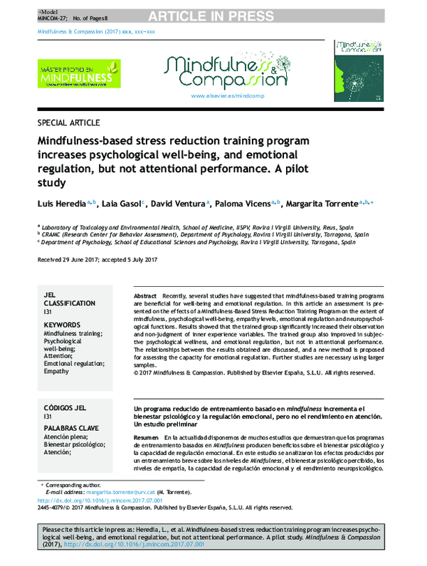(PDF) Mindfulness-based stress reduction training program increases ...