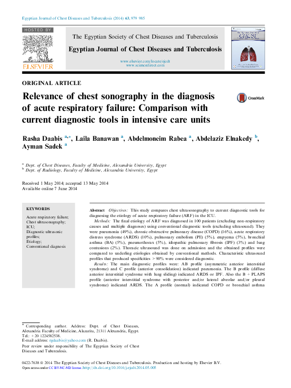 (PDF) Relevance of chest sonography in the diagnosis of acute ...
