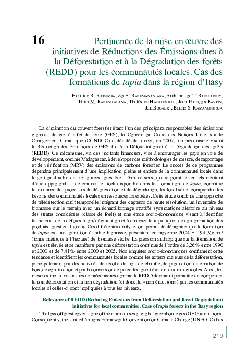 (PDF) Pertinence de la mise en oeuvre des initiatives de Réductions des ...