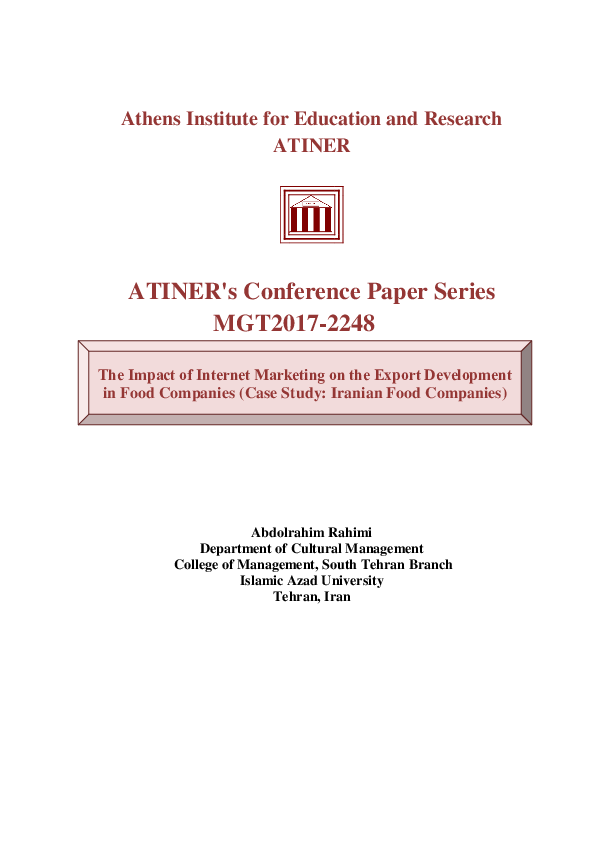 (PDF) The Impact of Internet Marketing on the Export Development in ...