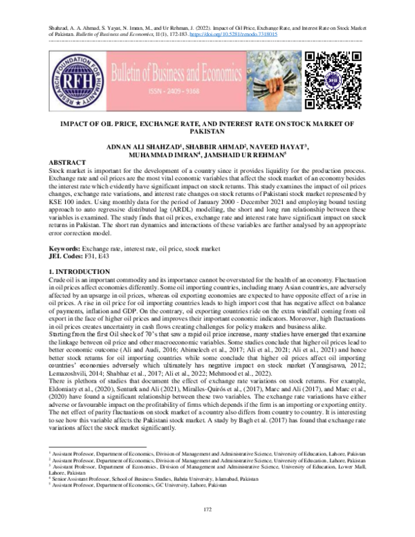 (PDF) Impact of Oil Price, Exchange Rate, and Interest Rate on Stock ...