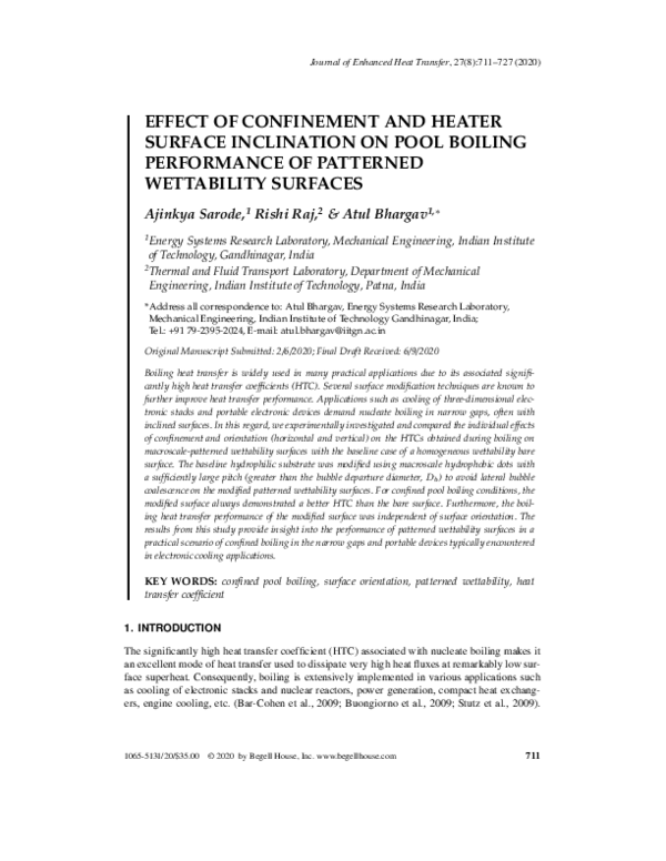 (PDF) Effect of Confinement and Heater Surface Inclination on Pool ...