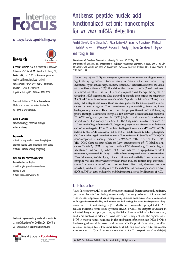 (PDF) Antisense peptide nucleic acid-functionalized cationic ...