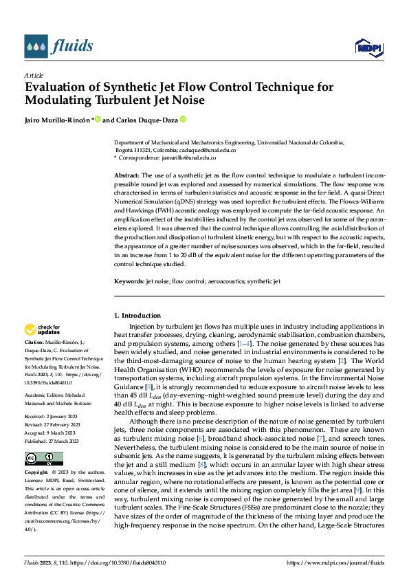 (PDF) Evaluation of Synthetic Jet Flow Control Technique for Modulating ...