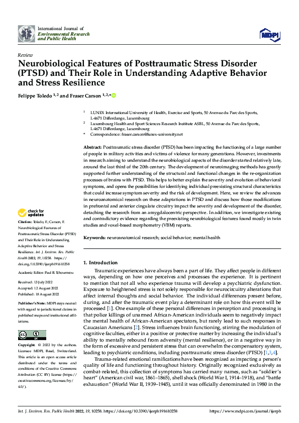 (PDF) Neurobiological Features of Posttraumatic Stress Disorder (PTSD ...