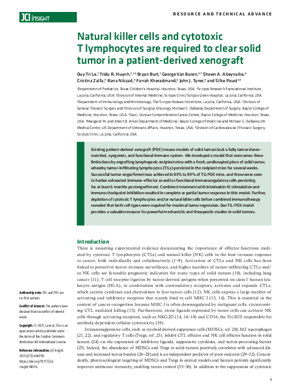 (PDF) Natural killer cells and cytotoxic T lymphocytes are required to ...