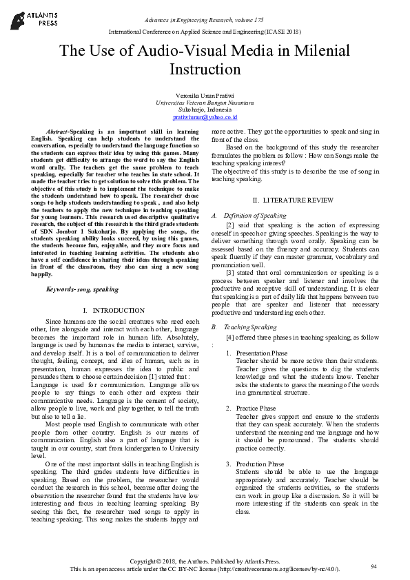 (PDF) The Use of AudioVisual Media in Milenial Instruction Veronika Pratiwi Academia.edu