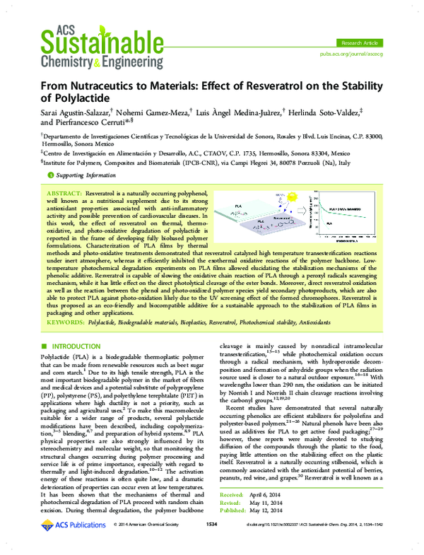 (PDF) From Nutraceutics to Materials: Effect of Resveratrol on the ...