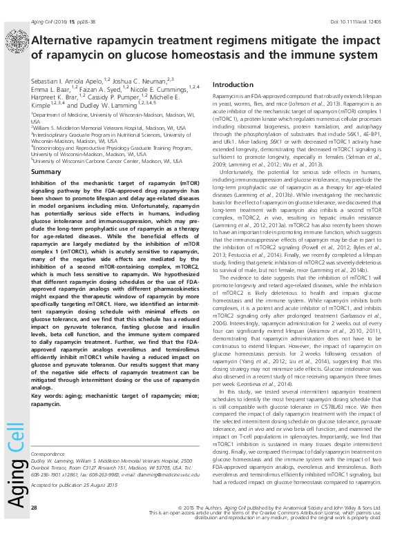 (PDF) Alternative rapamycin treatment regimens mitigate the impact of ...