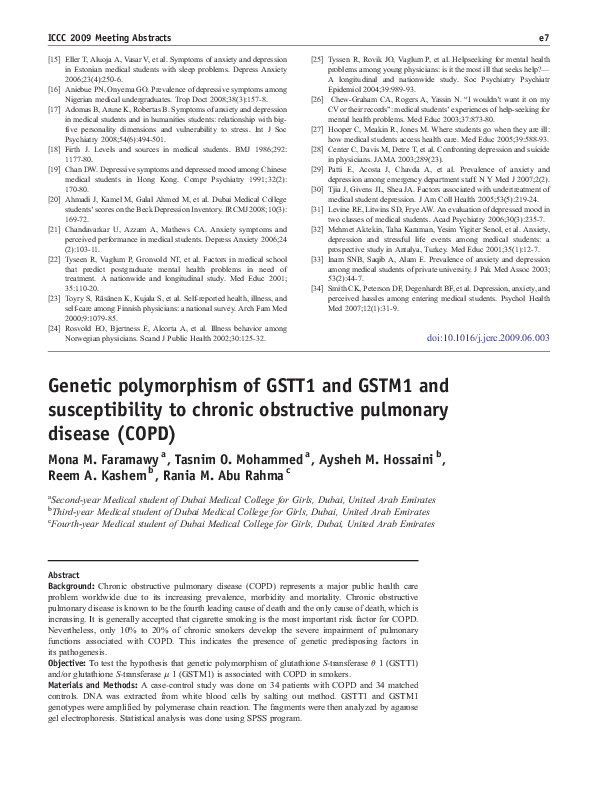 (PDF) Genetic polymorphism of GSTT1 and GSTM1 and susceptibility to ...