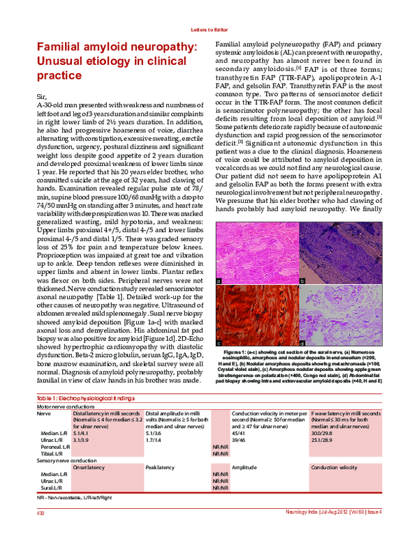 FAMILIAL NEUROPATHY intelligence overview