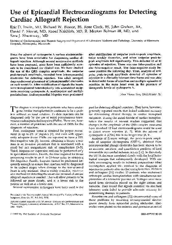 (PDF) Use of epicardial electrocardiogram for detecting cardiac ...