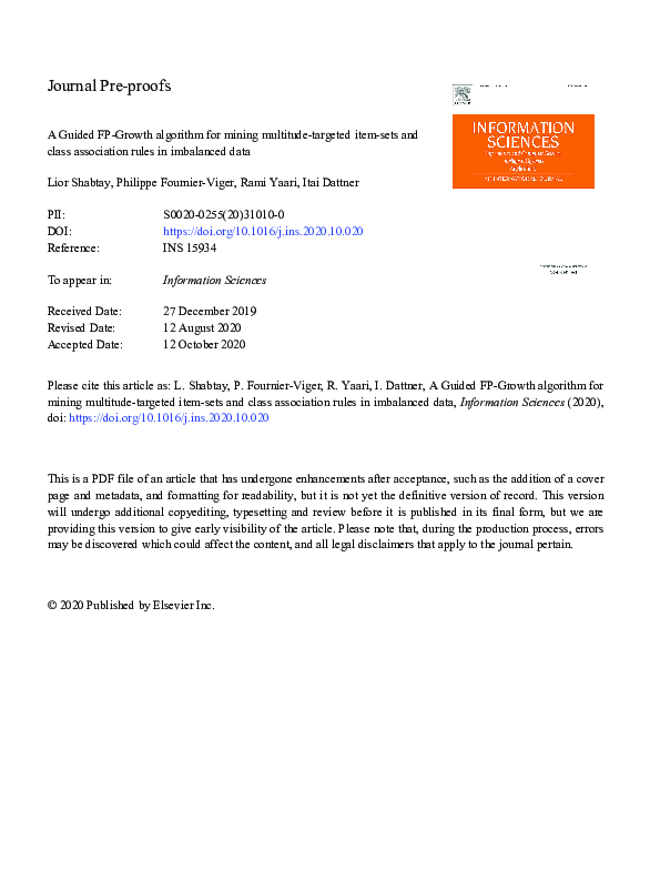 (PDF) A guided FP-Growth algorithm for mining multitude-targeted item ...
