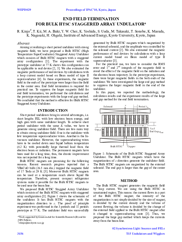 (PDF) End Field Termination for Bulk HTSC Staggered Array Undulator