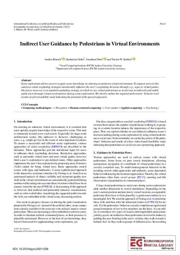 (PDF) Indirect User Guidance by Pedestrians in Virtual Environments ...