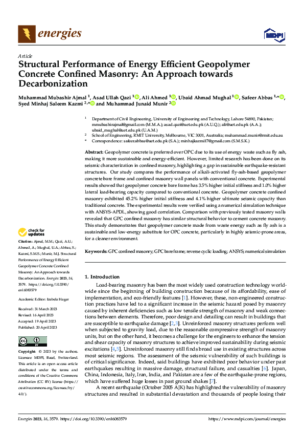 (PDF) Structural Performance of Energy Efficient Geopolymer Concrete ...