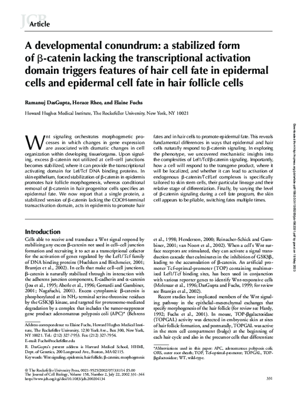 (PDF) A developmental conundrum
