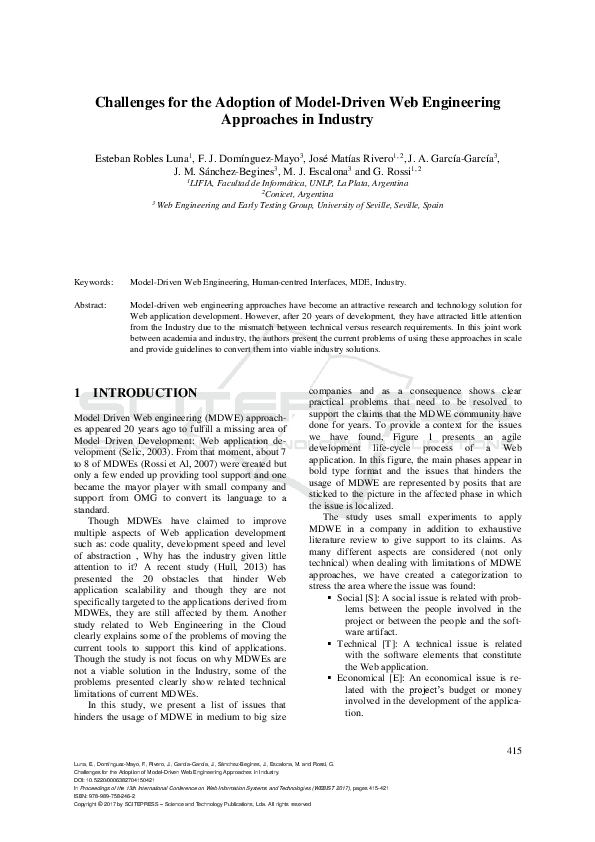 (PDF) Challenges for the Adoption of Model-Driven Web Engineering ...
