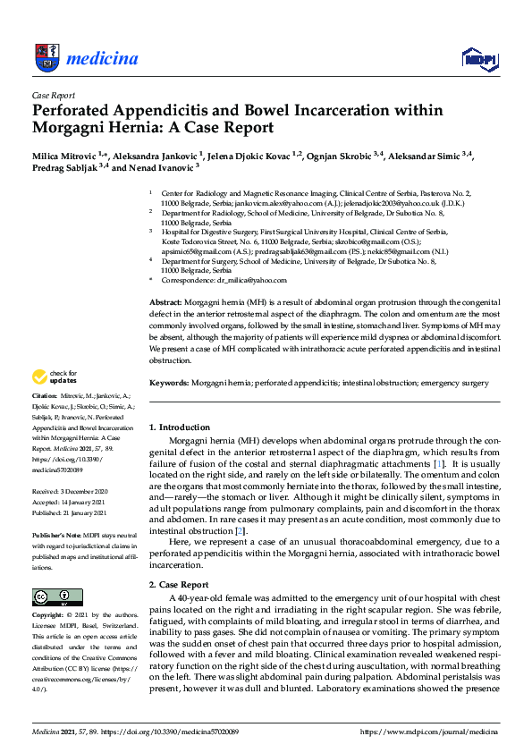(PDF) Perforated Appendicitis and Bowel Incarceration within