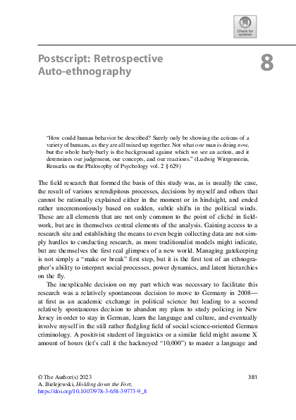 (PDF) Postscript: Retrospective Auto-ethnography