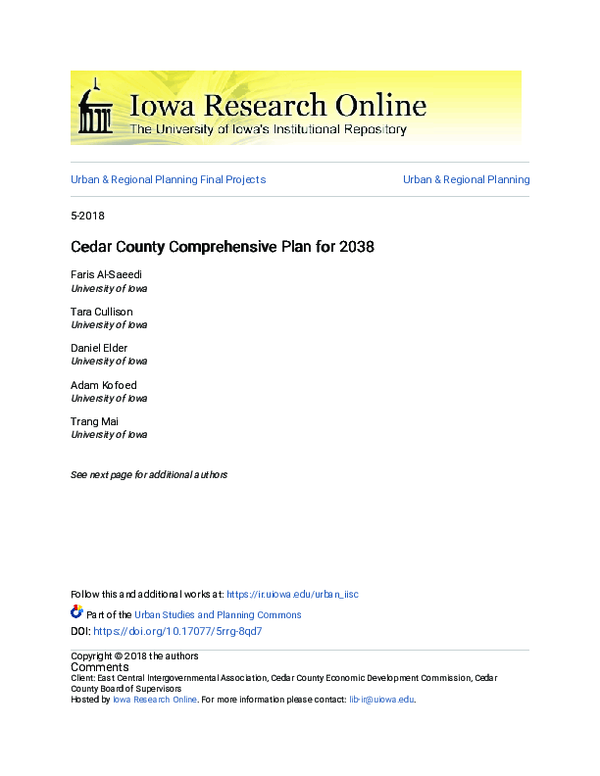 (PDF) Cedar County Comprehensive Plan for 2038
