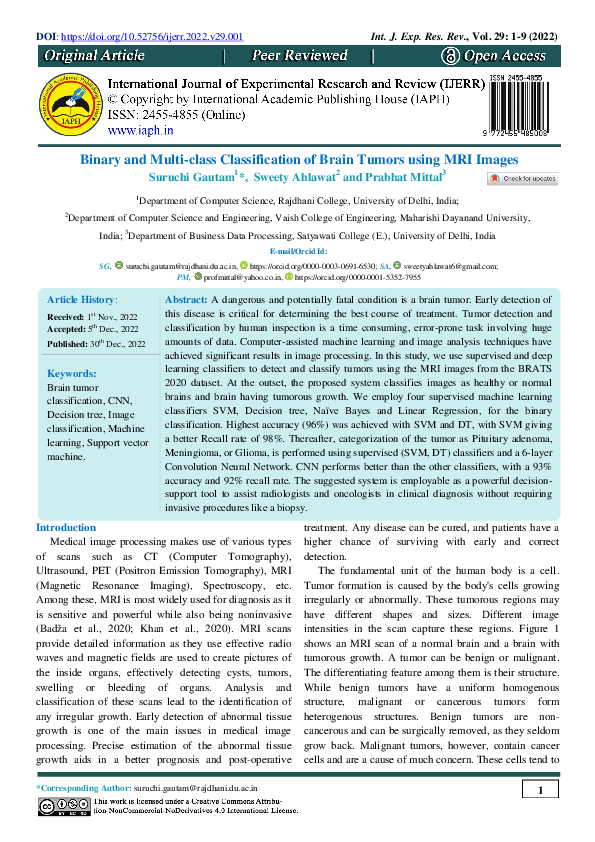 (PDF) Binary and Multi-class Classification of Brain Tumors using MRI ...