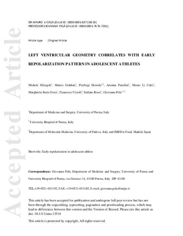 (PDF) Left ventricular geometry correlates with early repolarization ...