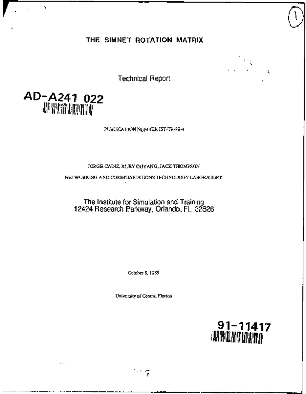 (PDF) The SIMNET Rotation Matrix