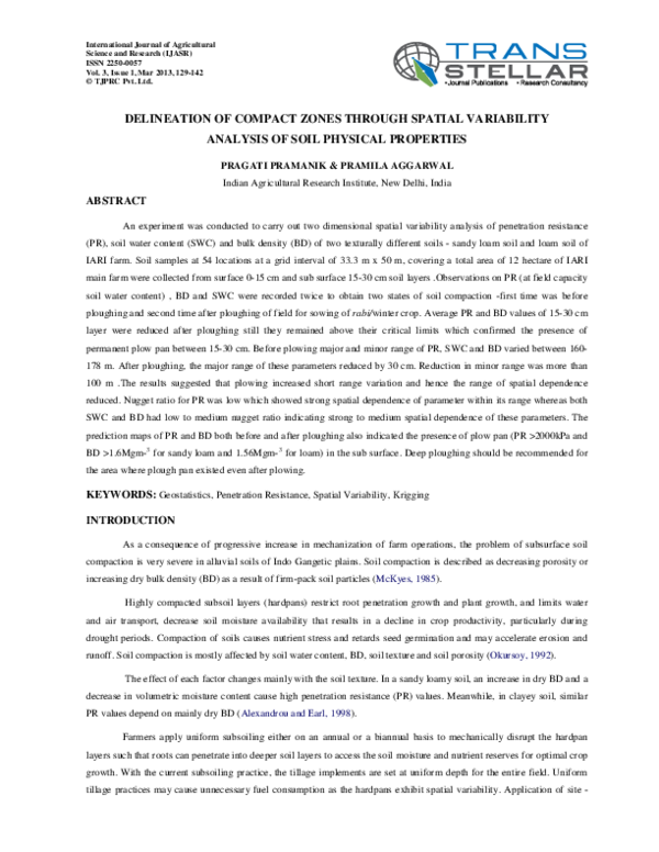 (PDF) Delineation of Compact Zones Through Spatial Variability Analysis ...